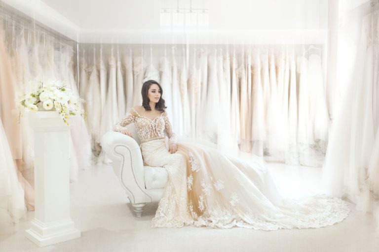 A gorgeous designer wedding dress